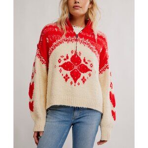 FREE PEOPLE Mythical Knit Sweater / Vanilla Scarlett Combo
